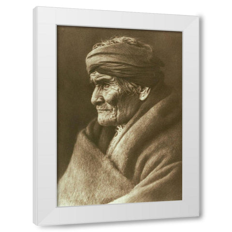 Geronimo, Apache White Modern Wood Framed Art Print by Curtis, Edward S.