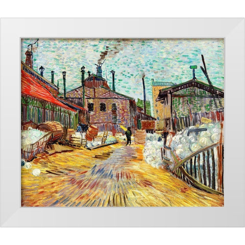 The Factory (1887) White Modern Wood Framed Art Print by Van Gogh, Vincent