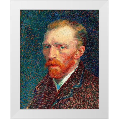 Self-Portrait (1887) White Modern Wood Framed Art Print by Van Gogh, Vincent
