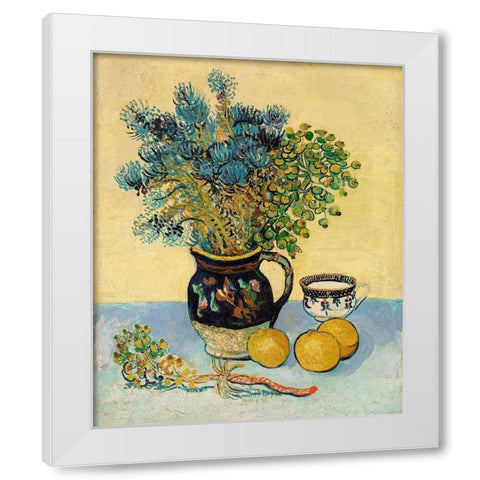 Still Life (Nature morte) (1888) White Modern Wood Framed Art Print by Van Gogh, Vincent