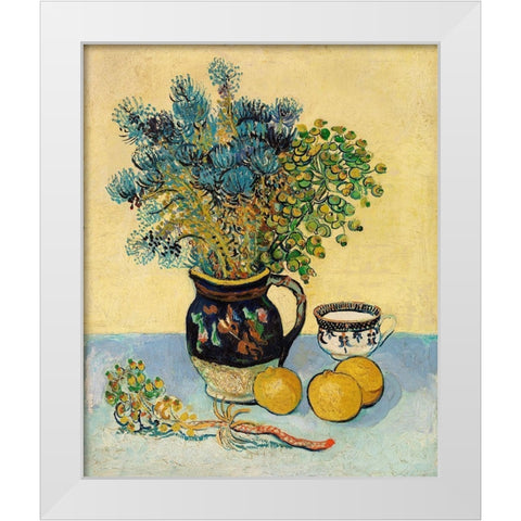 Still Life (Nature morte) (1888) White Modern Wood Framed Art Print by Van Gogh, Vincent