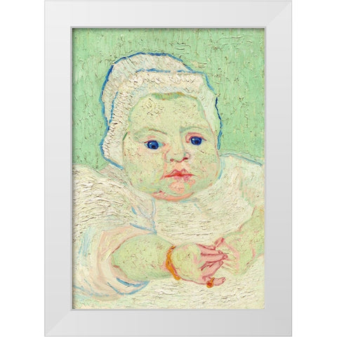 Roulins Baby (1888) White Modern Wood Framed Art Print by Van Gogh, Vincent