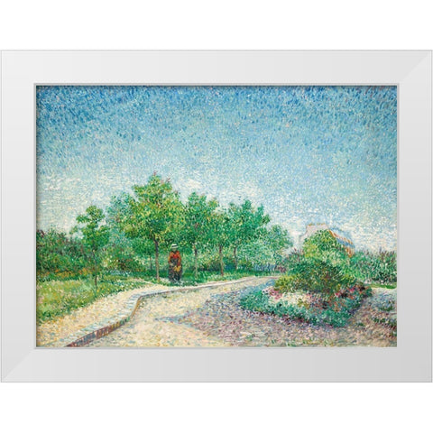 Square Saint-Pierre, Paris (1887) White Modern Wood Framed Art Print by Van Gogh, Vincent
