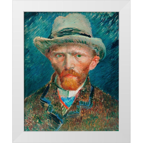 Self-portrait (1887) White Modern Wood Framed Art Print by Van Gogh, Vincent
