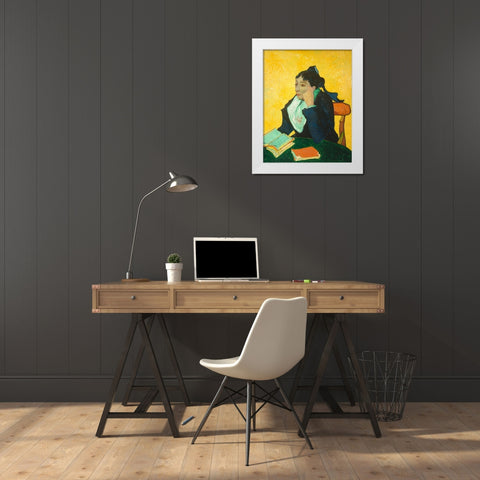 Madame Joseph-Michel Ginoux (1888â€“1889) White Modern Wood Framed Art Print by Van Gogh, Vincent