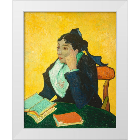 Madame Joseph-Michel Ginoux (1888â€“1889) White Modern Wood Framed Art Print by Van Gogh, Vincent