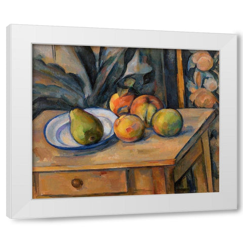 The Large Pear White Modern Wood Framed Art Print by Cezanne, Paul