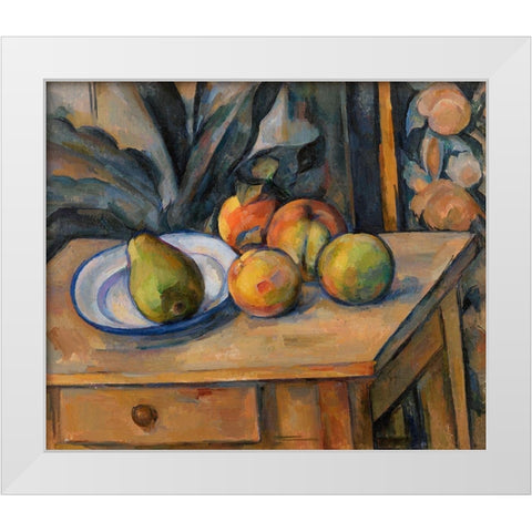 The Large Pear White Modern Wood Framed Art Print by Cezanne, Paul