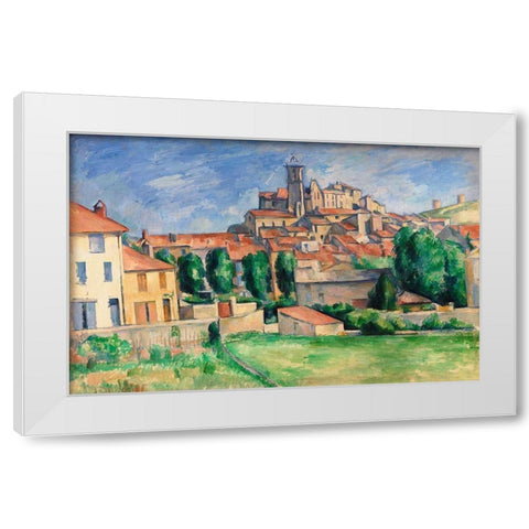 Gardanne White Modern Wood Framed Art Print by Cezanne, Paul