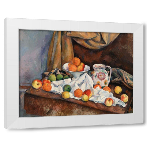 Still Life White Modern Wood Framed Art Print by Cezanne, Paul