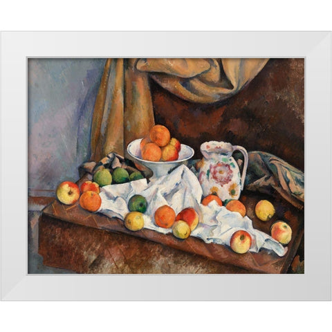 Still Life White Modern Wood Framed Art Print by Cezanne, Paul