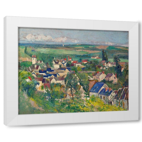 Auvers, Panoramic View White Modern Wood Framed Art Print by Cezanne, Paul