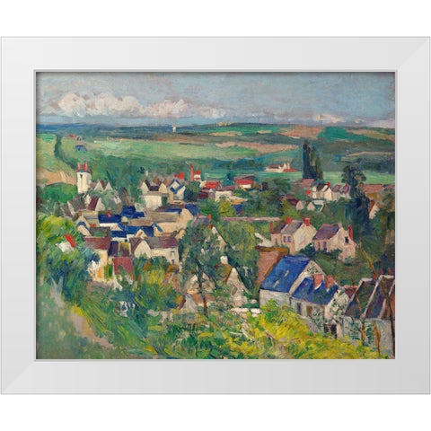 Auvers, Panoramic View White Modern Wood Framed Art Print by Cezanne, Paul