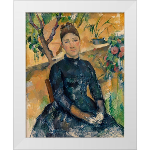 Madame CÃ©zanne White Modern Wood Framed Art Print by Cezanne, Paul