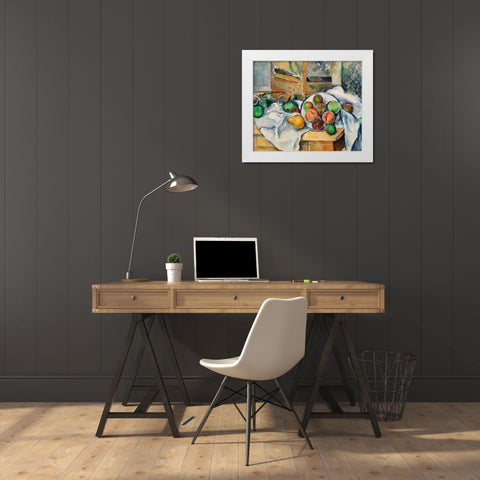 A Table CornerÂ  White Modern Wood Framed Art Print by Cezanne, Paul