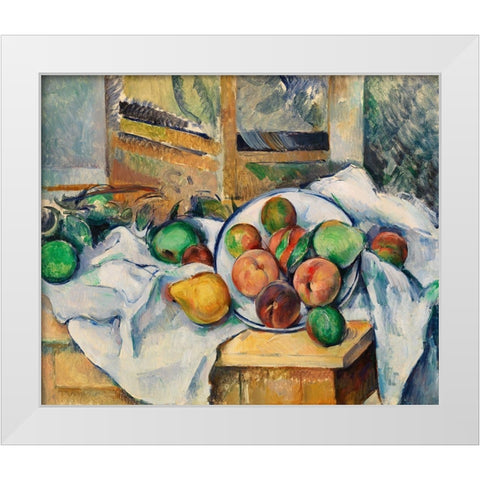 A Table CornerÂ  White Modern Wood Framed Art Print by Cezanne, Paul