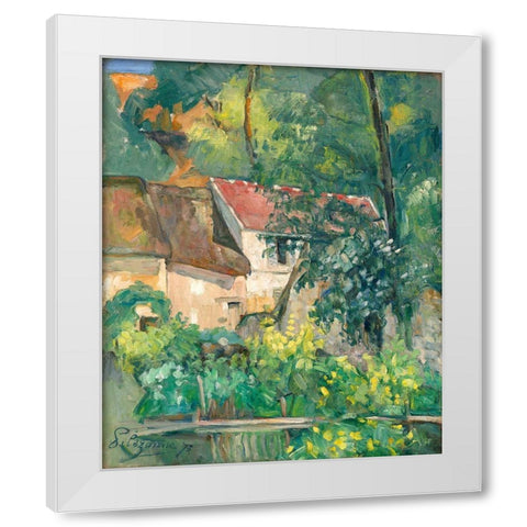 House of PÃ¨re Lacroix White Modern Wood Framed Art Print by Cezanne, Paul