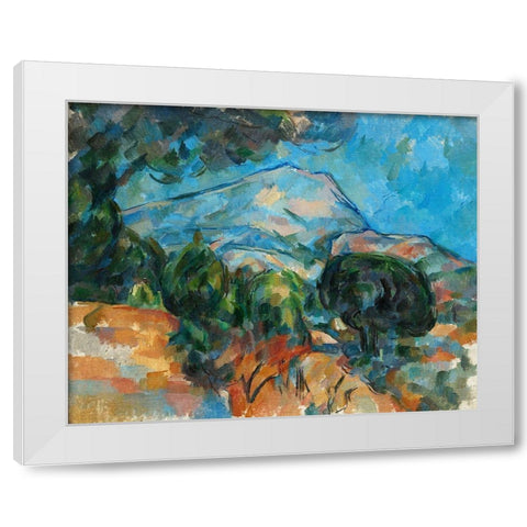 Mount Sainteâ€“Victoire White Modern Wood Framed Art Print by Cezanne, Paul