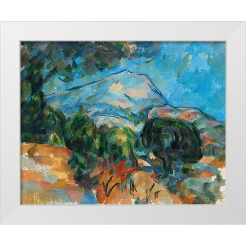 Mount Sainteâ€“Victoire White Modern Wood Framed Art Print by Cezanne, Paul