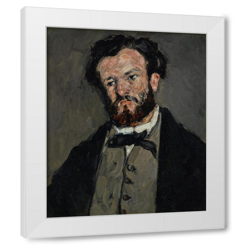 Portrait of Anthony ValabrÃ¨gue White Modern Wood Framed Art Print by Cezanne, Paul