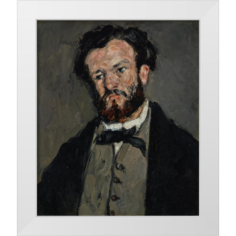 Portrait of Anthony ValabrÃ¨gue White Modern Wood Framed Art Print by Cezanne, Paul