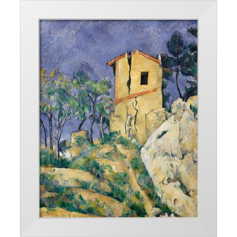 The House with the Cracked Walls White Modern Wood Framed Art Print by Cezanne, Paul