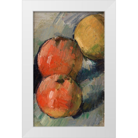 Three ApplesÂ  White Modern Wood Framed Art Print by Cezanne, Paul