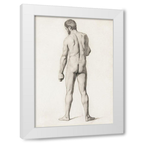 Academic Nude, Seen from the Back White Modern Wood Framed Art Print by Cezanne, Paul