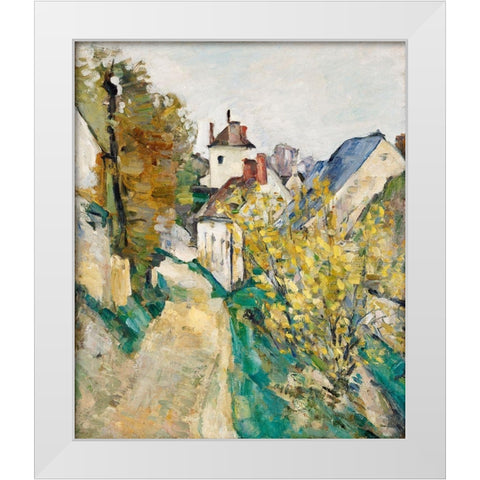 The House of Dr. Gachet in Auvers-sur-Oise White Modern Wood Framed Art Print by Cezanne, Paul
