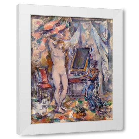 The Toilette White Modern Wood Framed Art Print by Cezanne, Paul