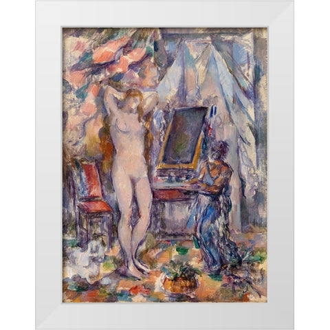 The Toilette White Modern Wood Framed Art Print by Cezanne, Paul