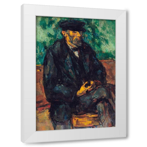 The Gardener Vallier White Modern Wood Framed Art Print by Cezanne, Paul