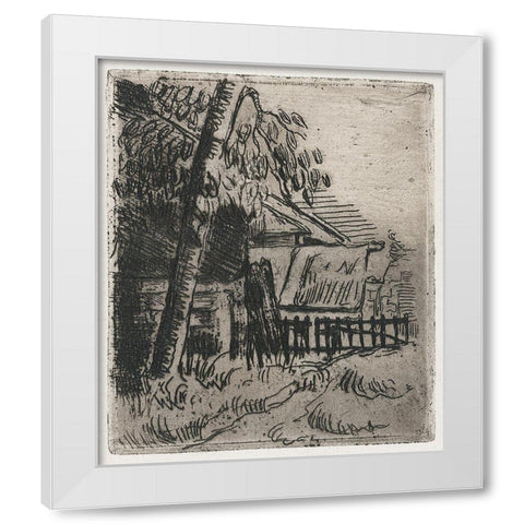 Landscape at Auvers White Modern Wood Framed Art Print by Cezanne, Paul