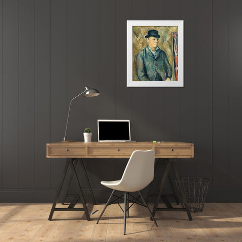 The Artists Son, Paul White Modern Wood Framed Art Print by Cezanne, Paul