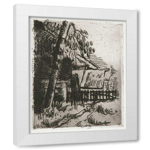 Landscape in AuversÂ  White Modern Wood Framed Art Print by Cezanne, Paul