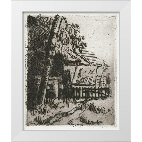 Landscape in AuversÂ  White Modern Wood Framed Art Print by Cezanne, Paul