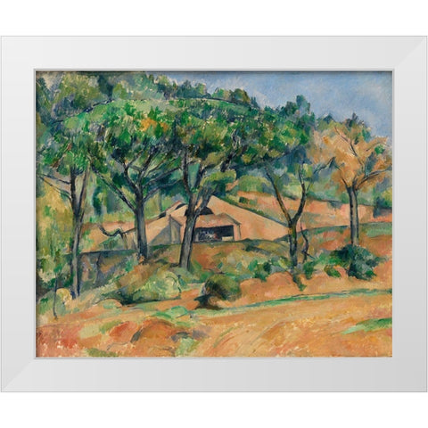 House in Provence White Modern Wood Framed Art Print by Cezanne, Paul