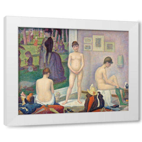 Models White Modern Wood Framed Art Print by Seurat, Georges