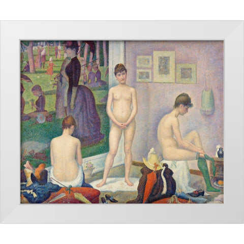 Models White Modern Wood Framed Art Print by Seurat, Georges