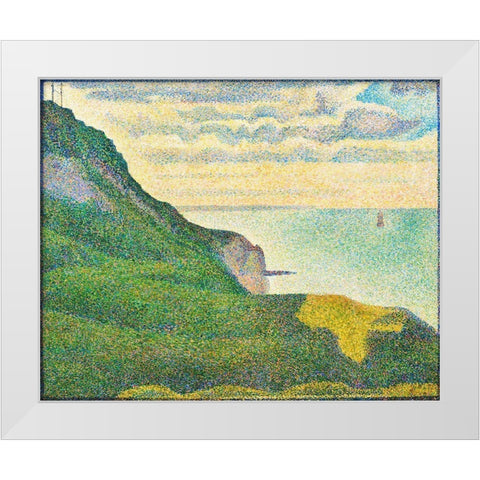 Seascape at Port-en-Bessin, Normandy White Modern Wood Framed Art Print by Seurat, Georges