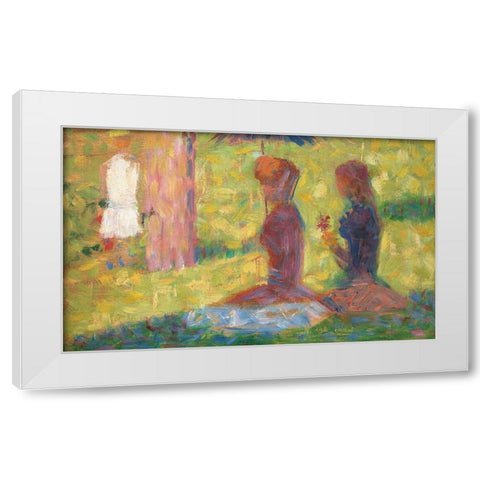 La Grande Jatte White Modern Wood Framed Art Print by Seurat, Georges