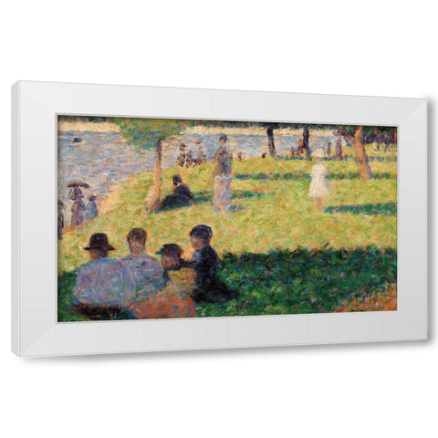 Group of Figures White Modern Wood Framed Art Print by Seurat, Georges