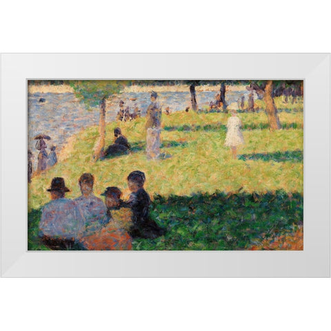Group of Figures White Modern Wood Framed Art Print by Seurat, Georges