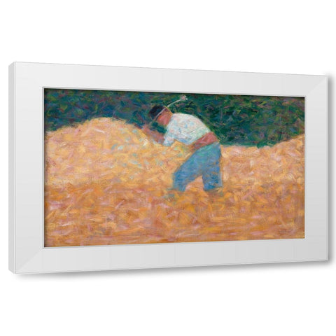 The Stone Breaker White Modern Wood Framed Art Print by Seurat, Georges