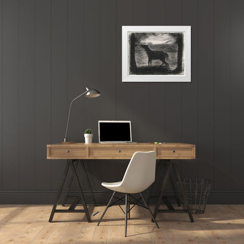Foal, Le Poulain White Modern Wood Framed Art Print by Seurat, Georges