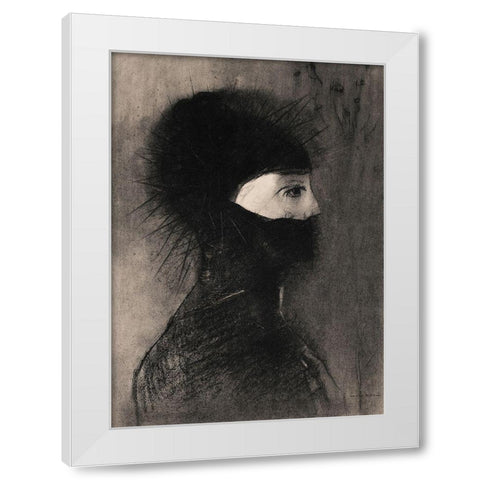 Armor White Modern Wood Framed Art Print by Redon, Odilon