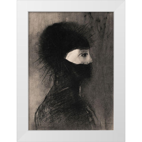 Armor White Modern Wood Framed Art Print by Redon, Odilon