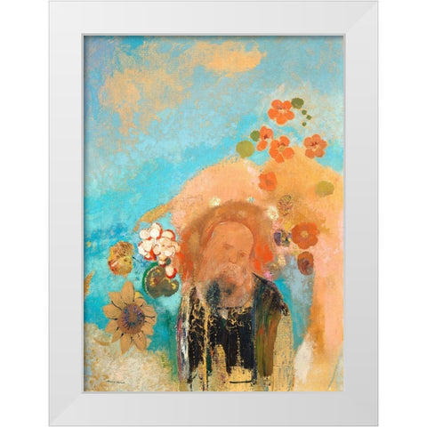 Evocation of Roussel White Modern Wood Framed Art Print by Redon, Odilon