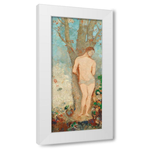 Saint Sebastian White Modern Wood Framed Art Print by Redon, Odilon