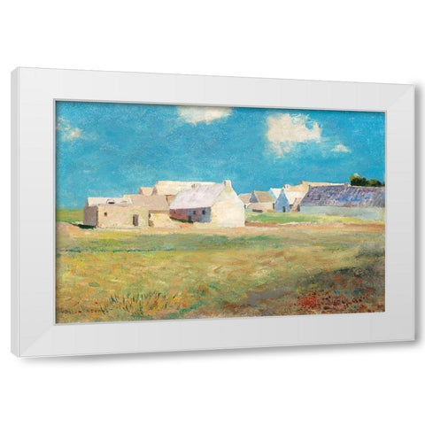 Breton Village White Modern Wood Framed Art Print by Redon, Odilon